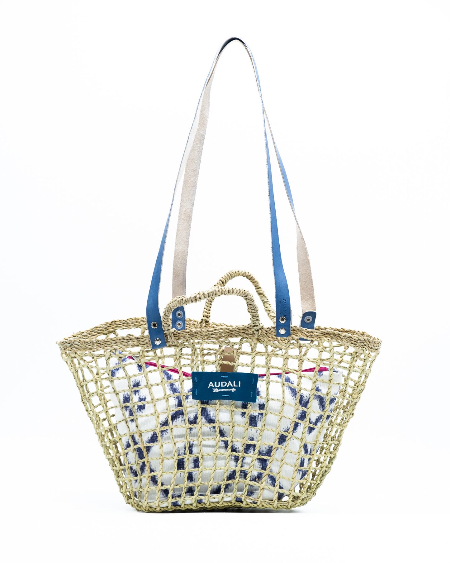 Capazo Rejilla Azul Con Neceser - Audali