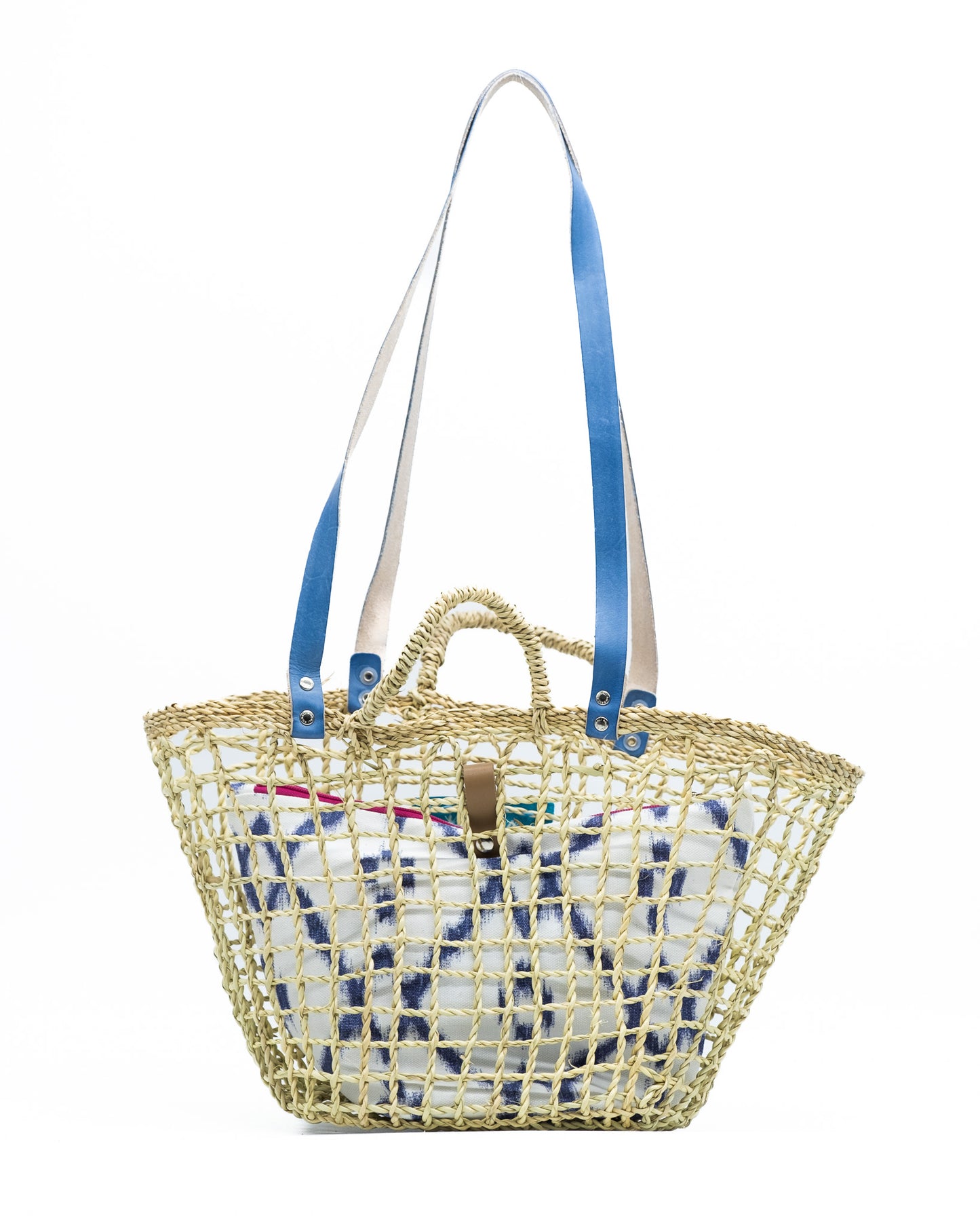 Capazo Rejilla Azul Con Neceser - Audali