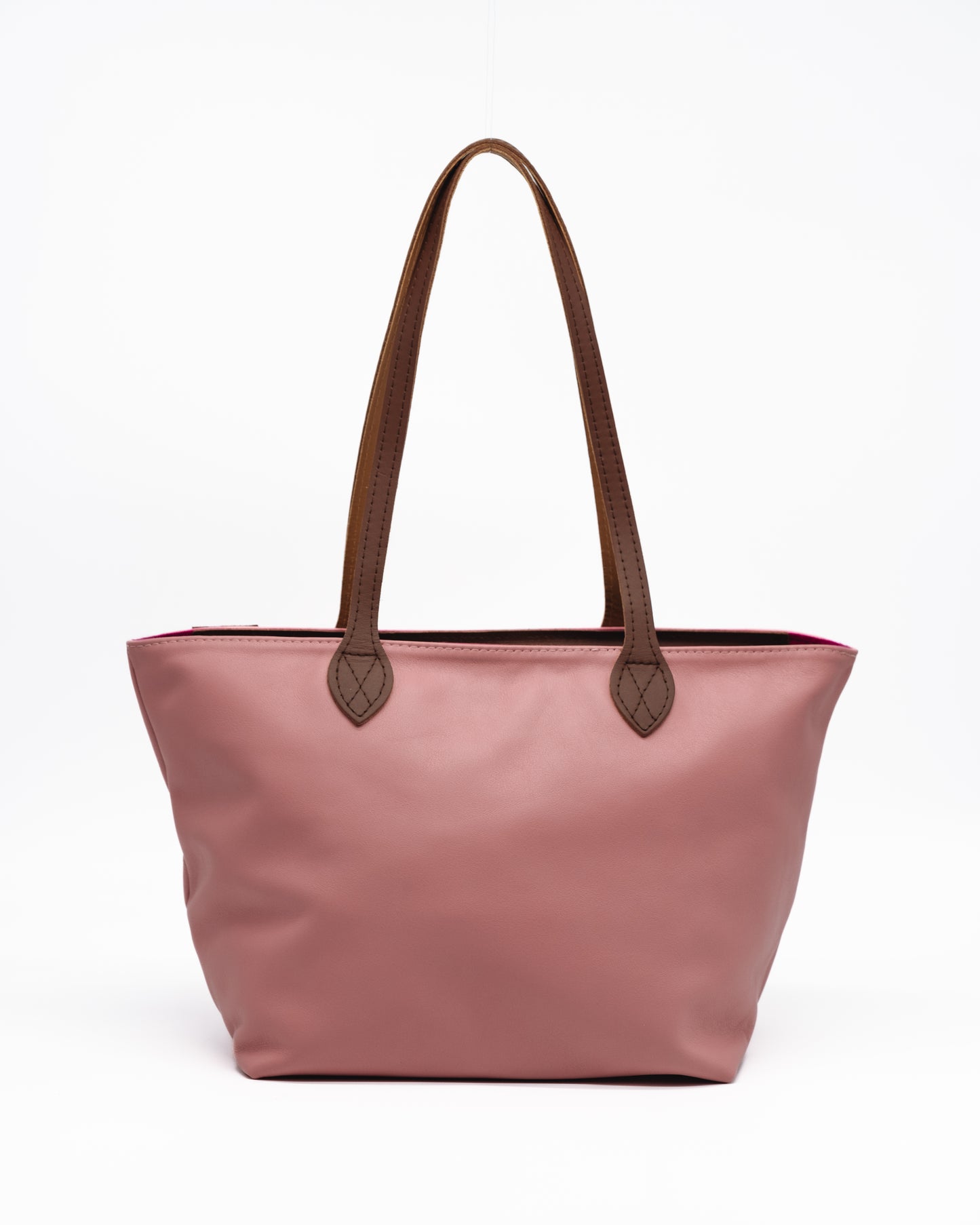 tote bag de piel rosa