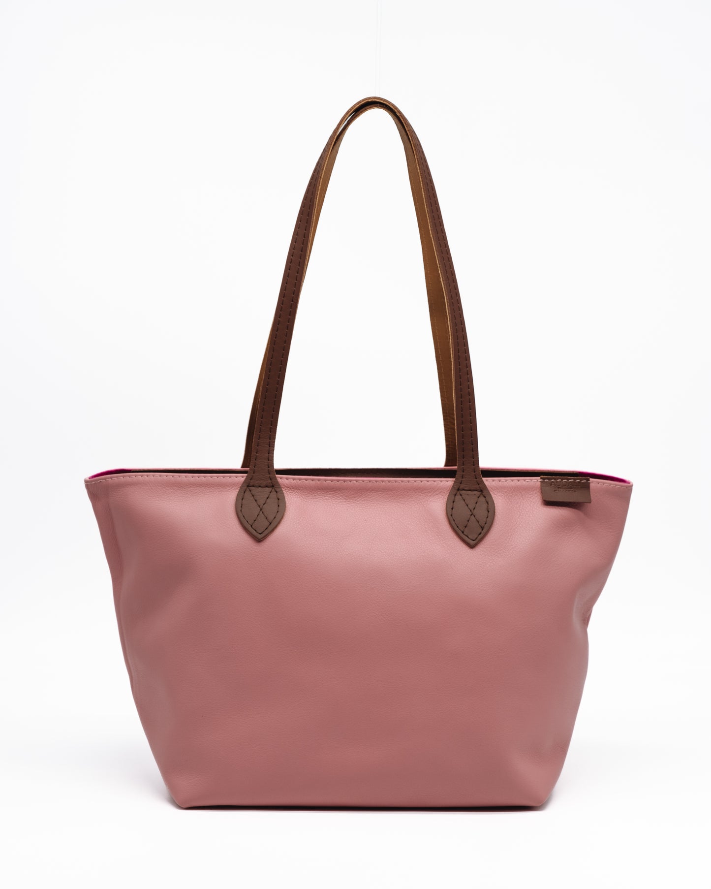 tote bag de piel rosa