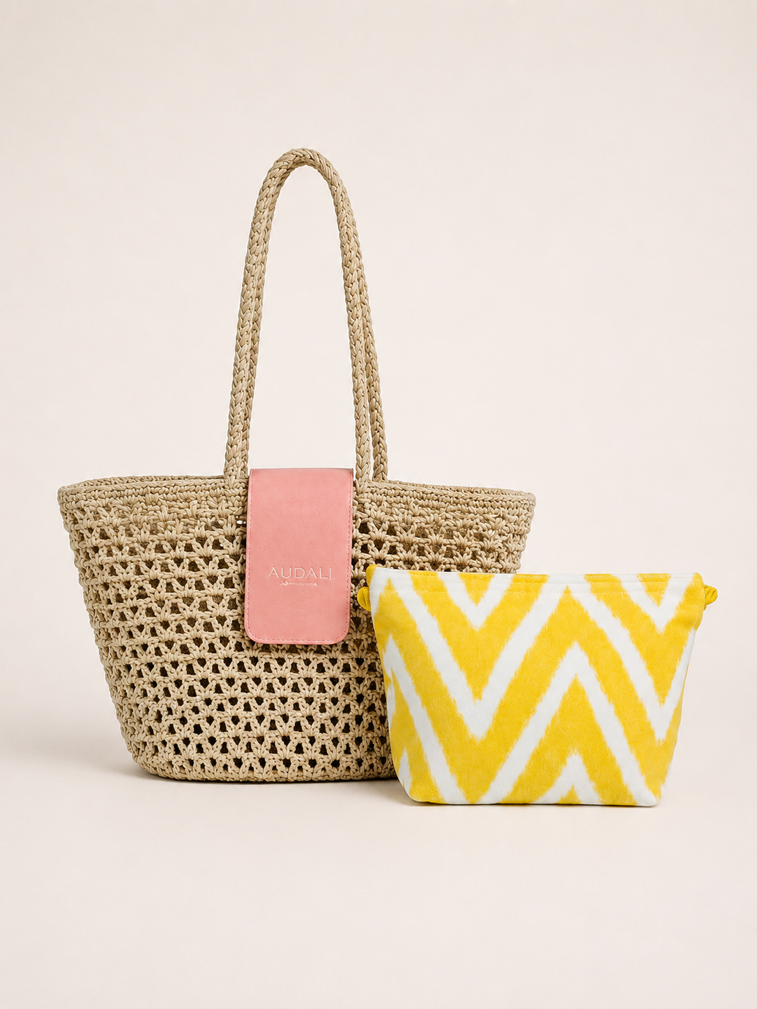 Bolso cesta de croché con solapa tauphé - Audali