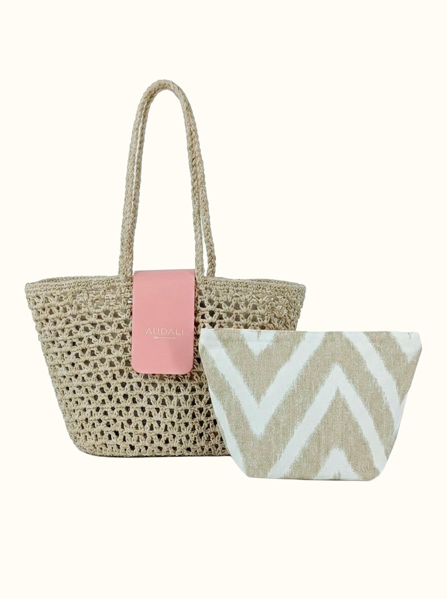 Bolso cesta de croché con solapa tauphé - Audali