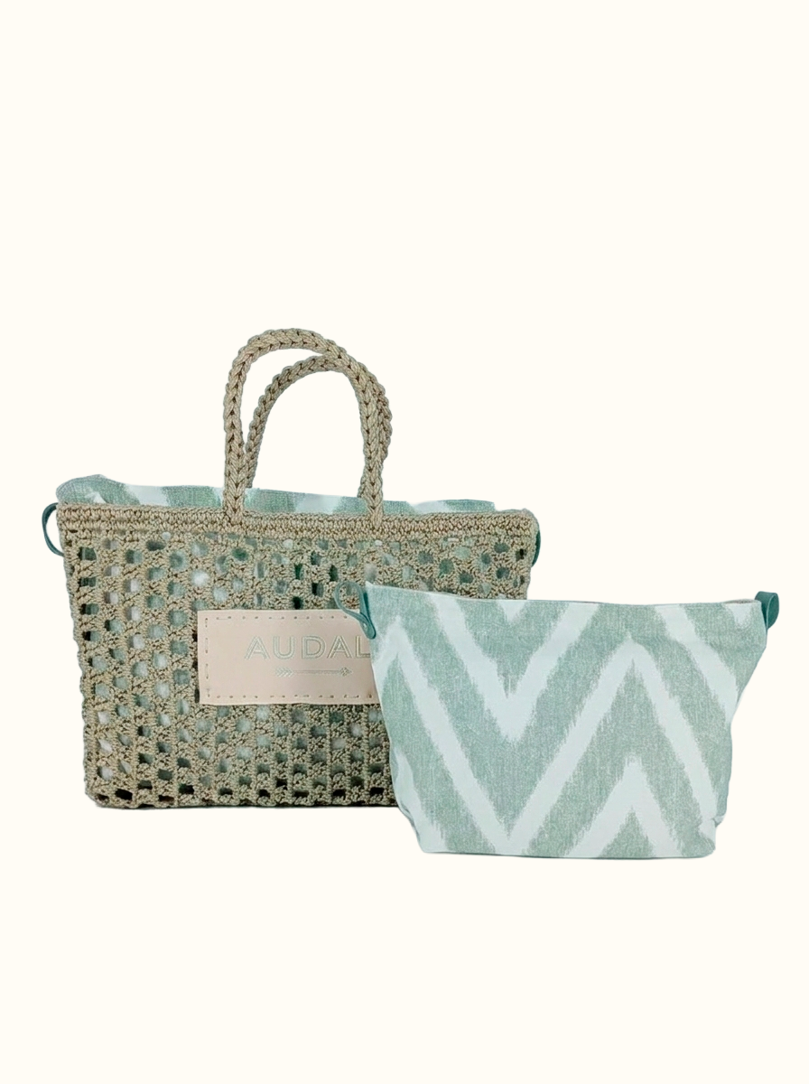 Bolso cuadrado de croché tauphé con neceser - Audali