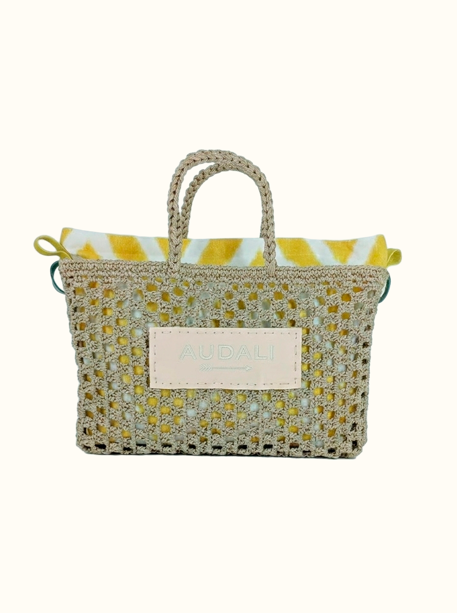 Bolso cuadrado de croché tauphé con neceser - Audali