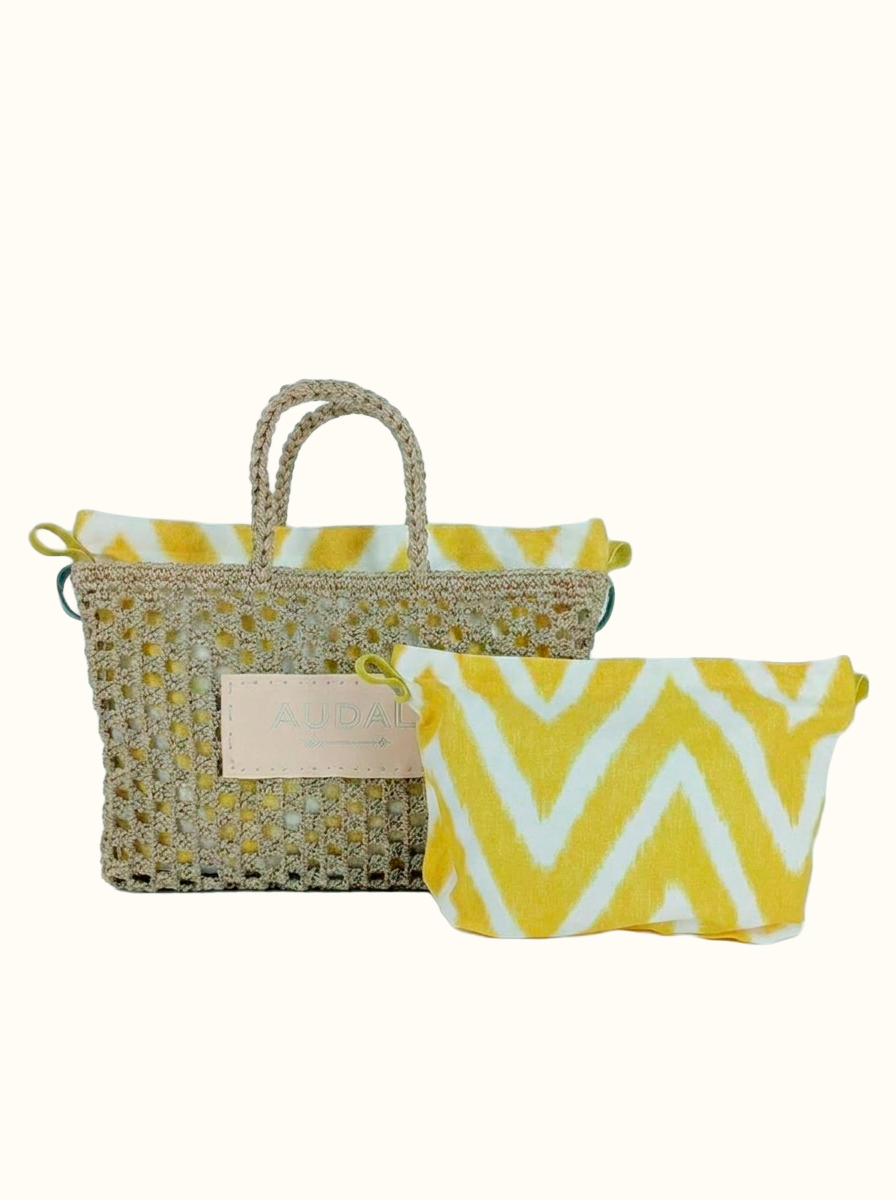 Bolso cuadrado de croché tauphé con neceser - Audali