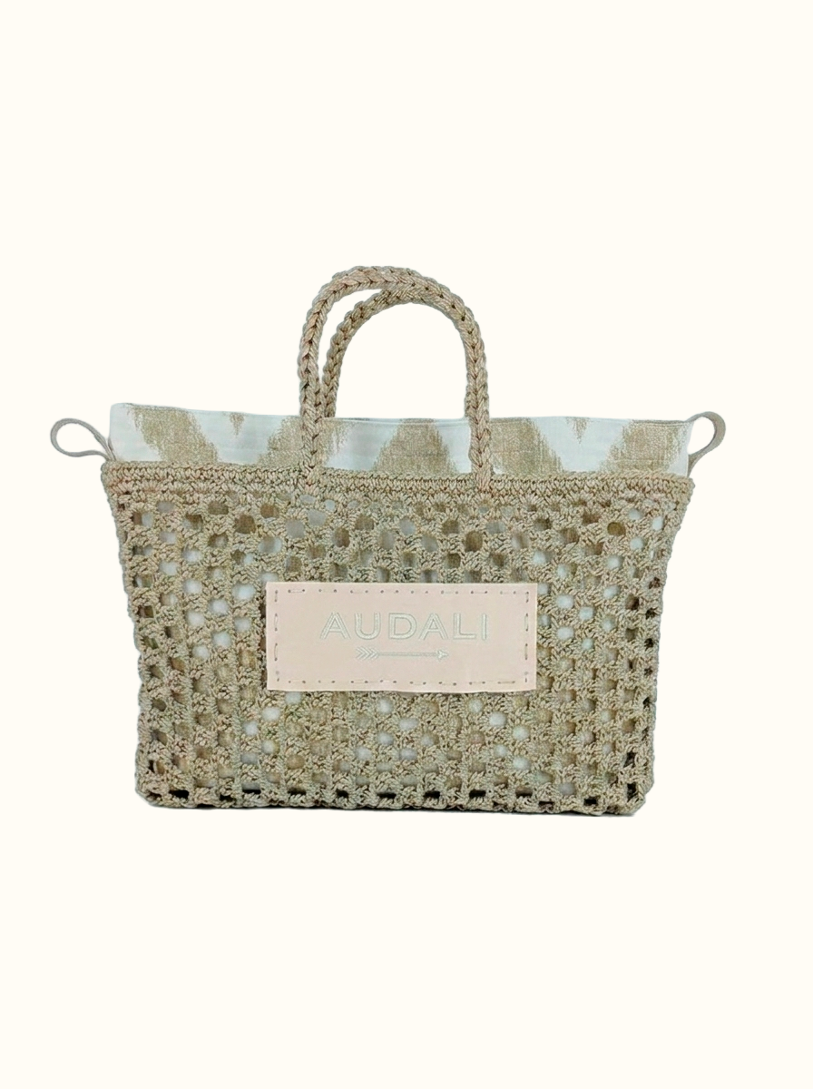 Bolso cuadrado de croché tauphé con neceser - Audali
