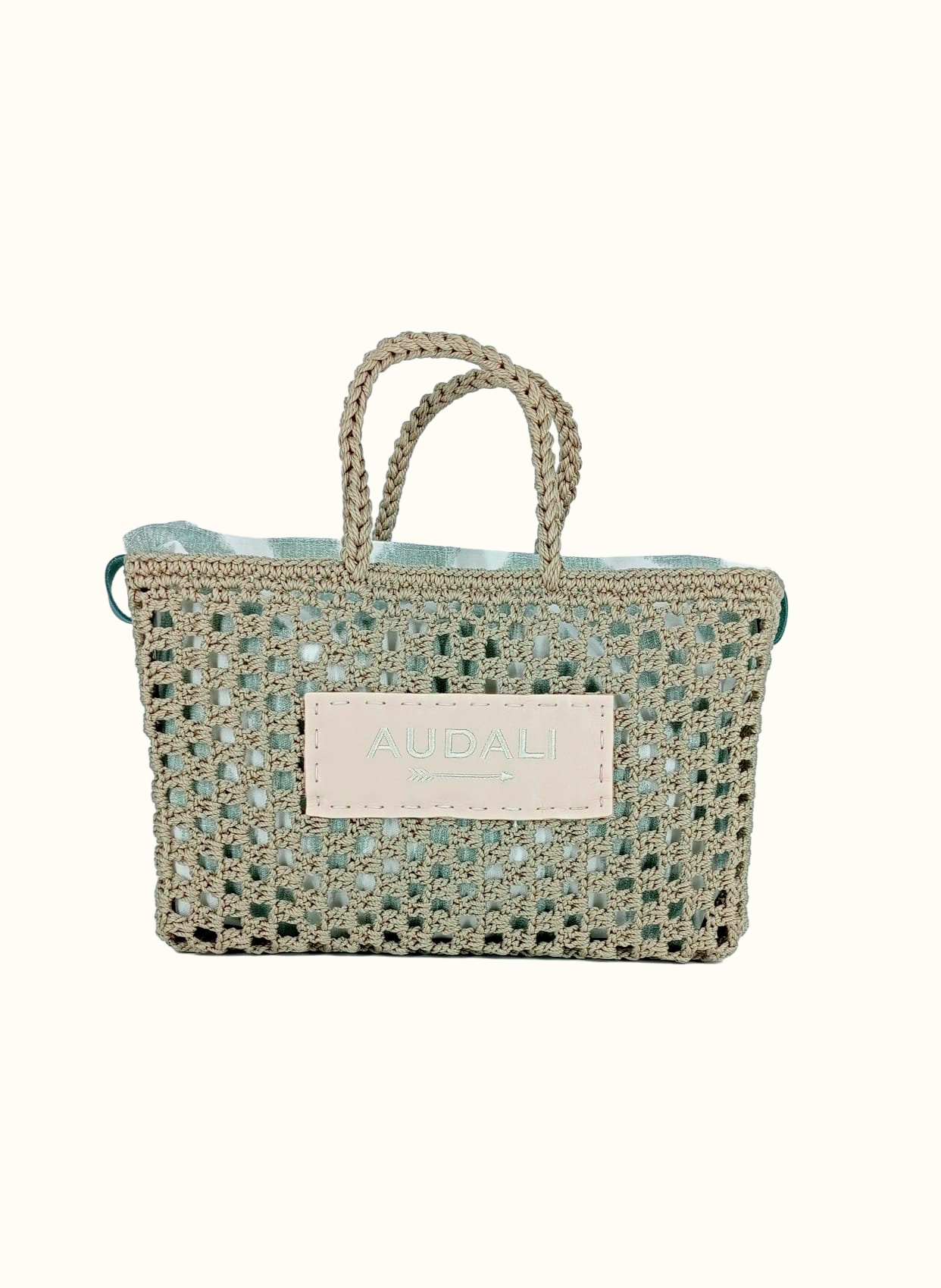 Bolso cuadrado de croché tauphé con neceser - Audali