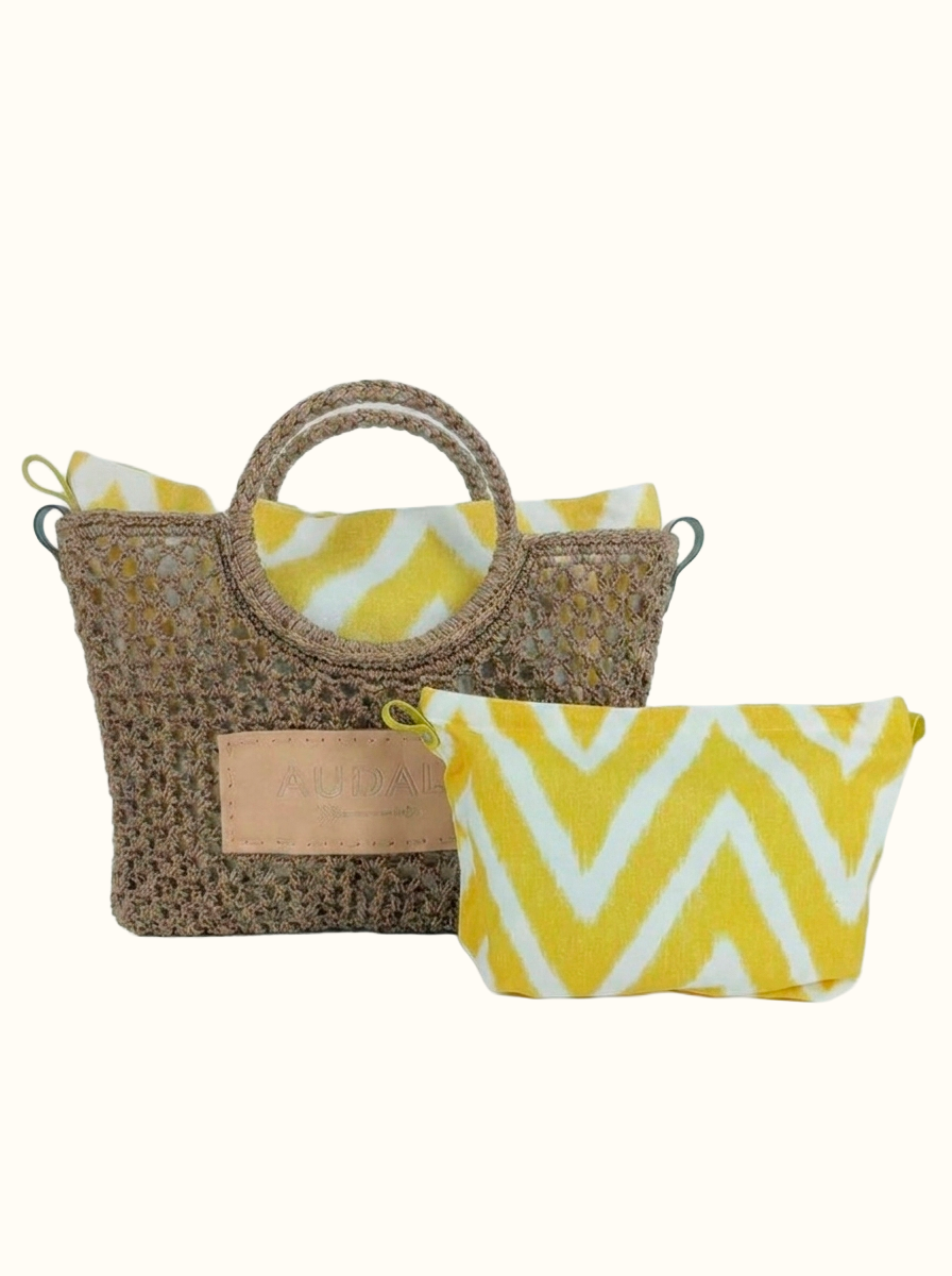 Bolso cuadrado tauphé de croché con neceser - Audali