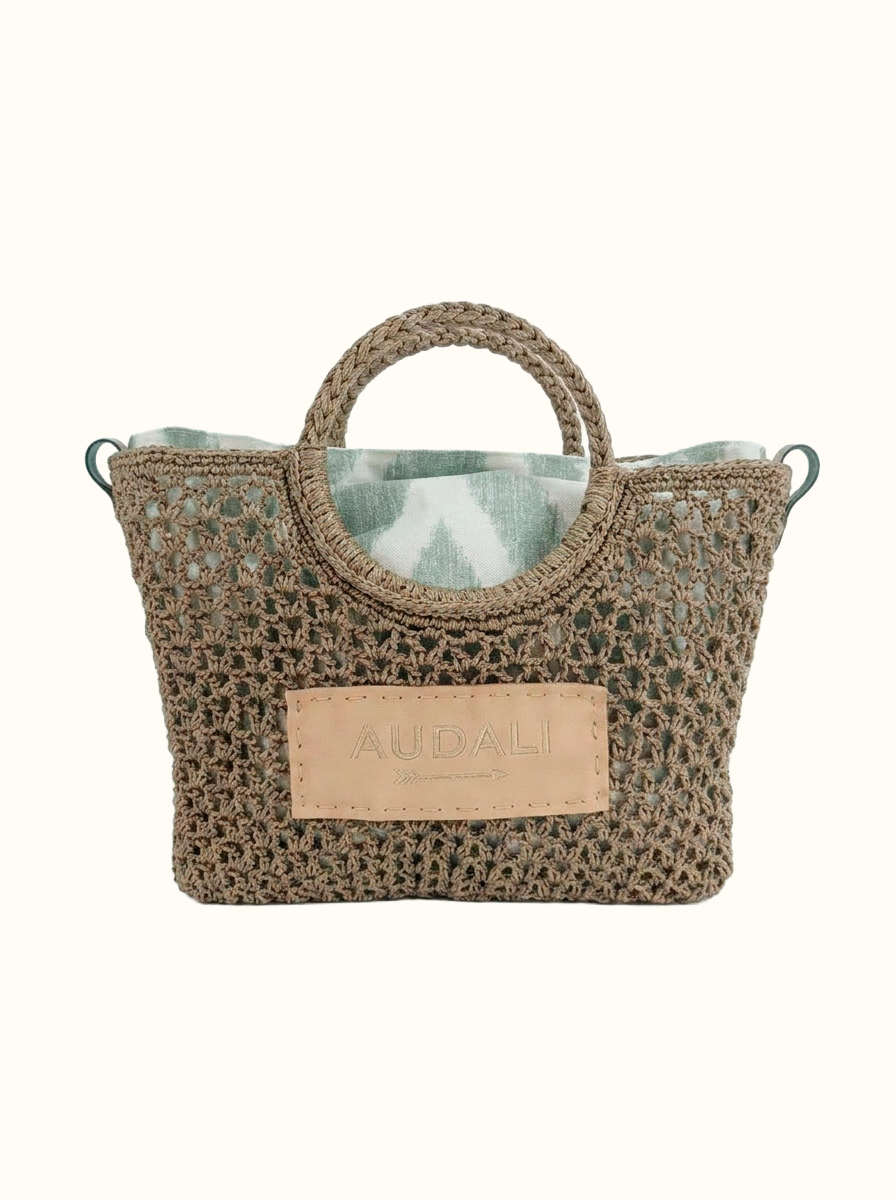 Bolso cuadrado tauphé de croché con neceser - Audali