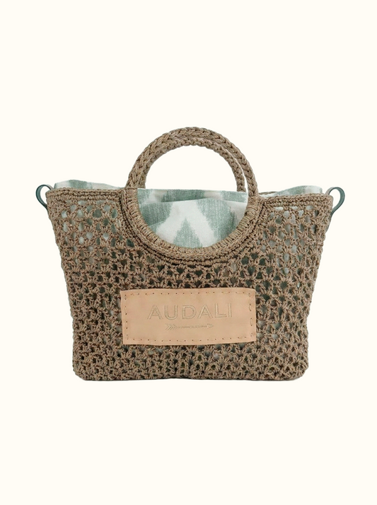 Bolso cuadrado tauphé de croché con neceser - Audali