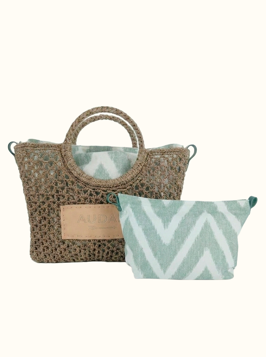 Bolso cuadrado tauphé de croché con neceser - Audali