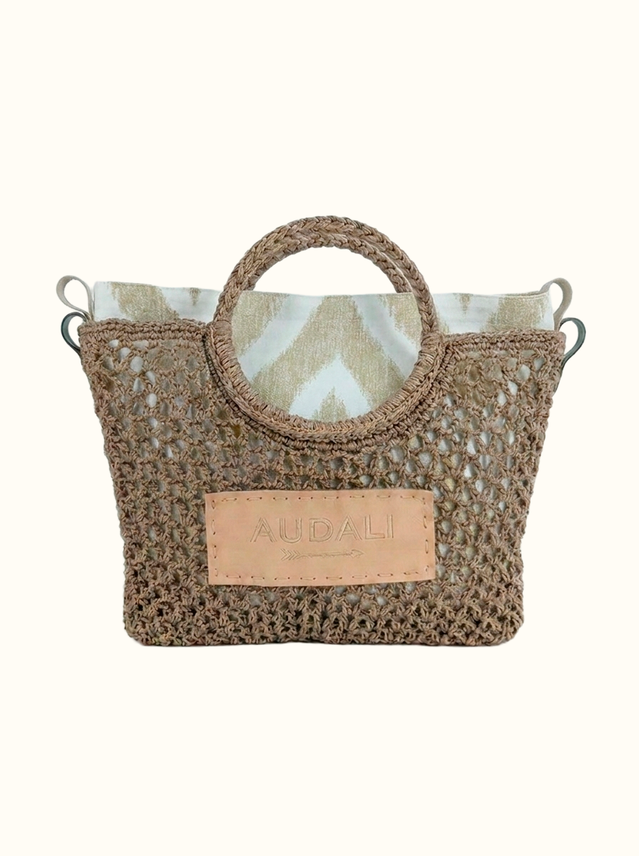 Bolso cuadrado tauphé de croché con neceser - Audali