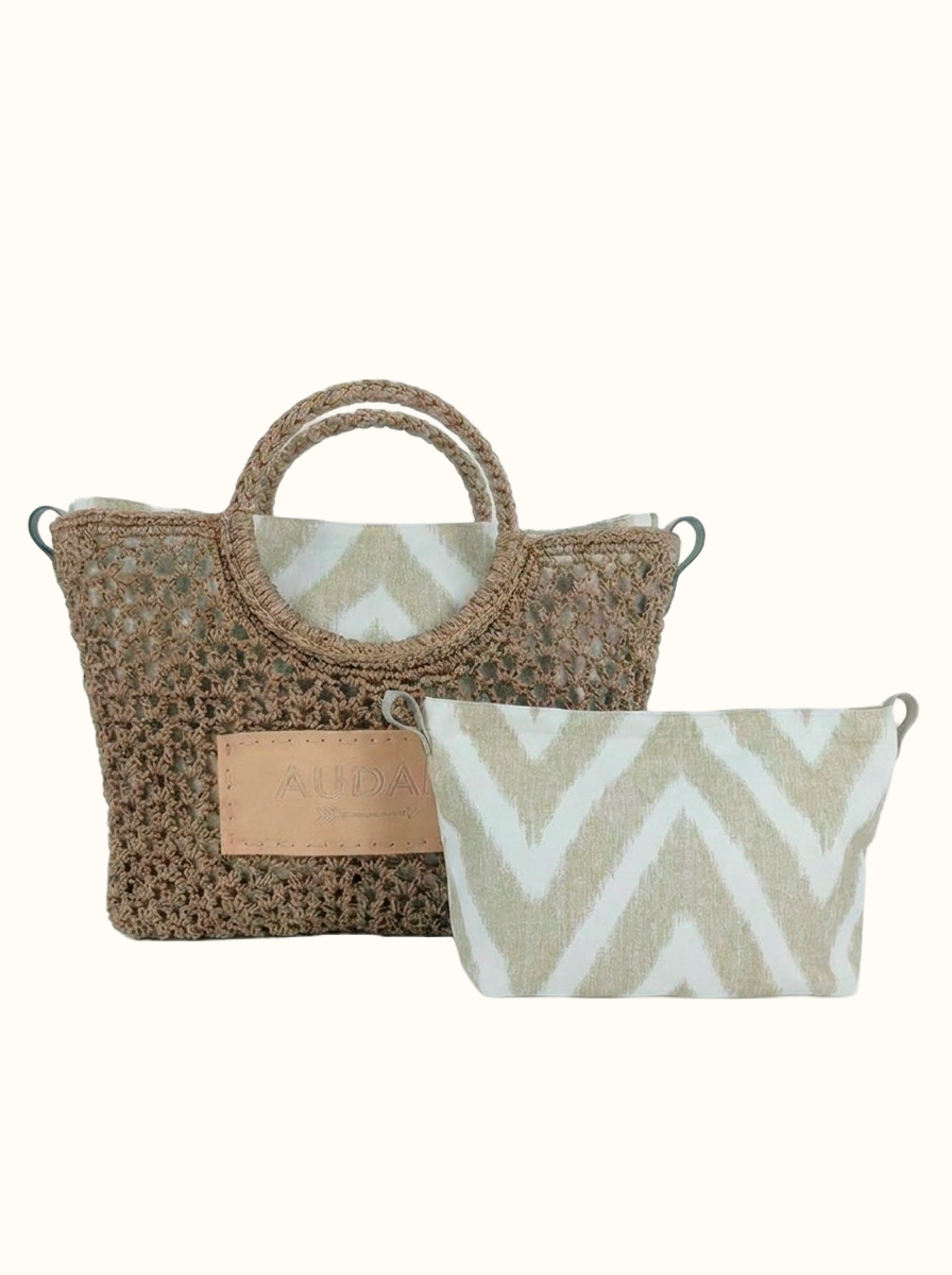 Bolso cuadrado tauphé de croché con neceser - Audali