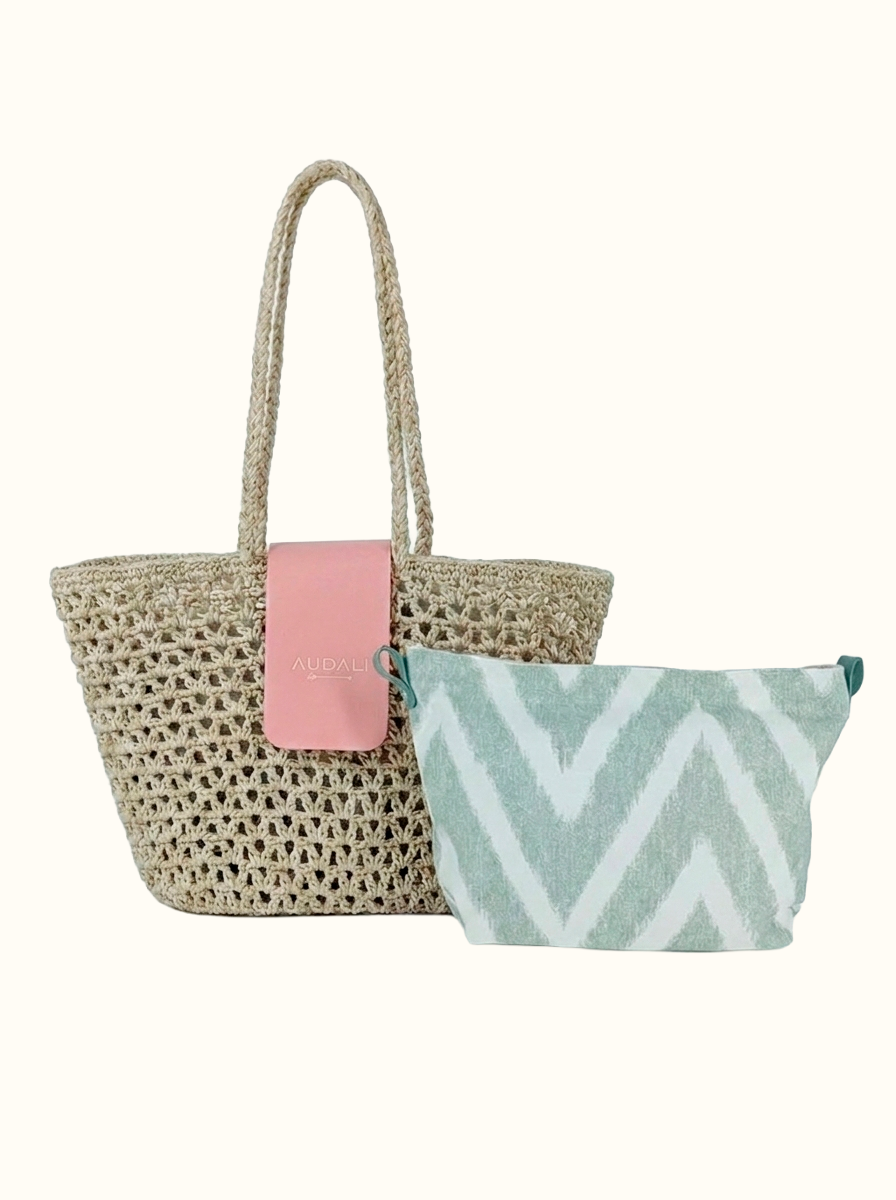Bolso cesta de croché con solapa tauphé - Audali