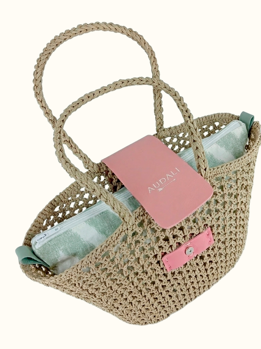Bolso cesta de croché con solapa tauphé - Audali