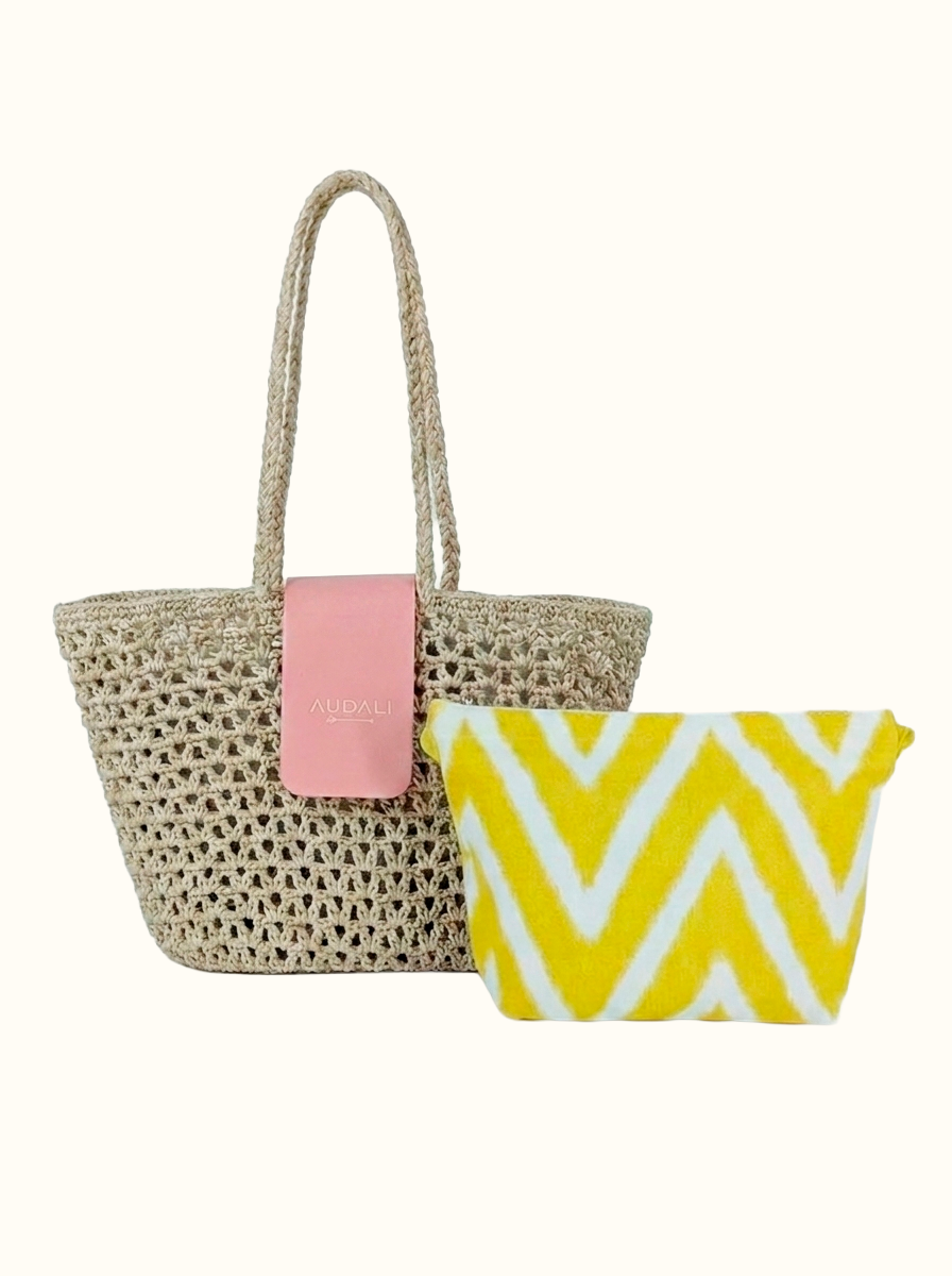 Bolso cesta de croché con solapa tauphé - Audali