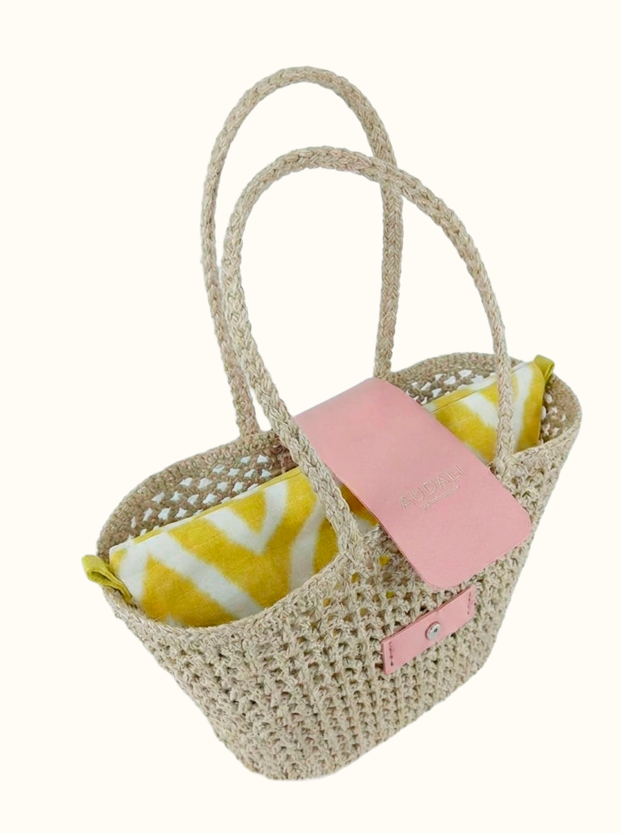Bolso cesta de croché con solapa tauphé - Audali