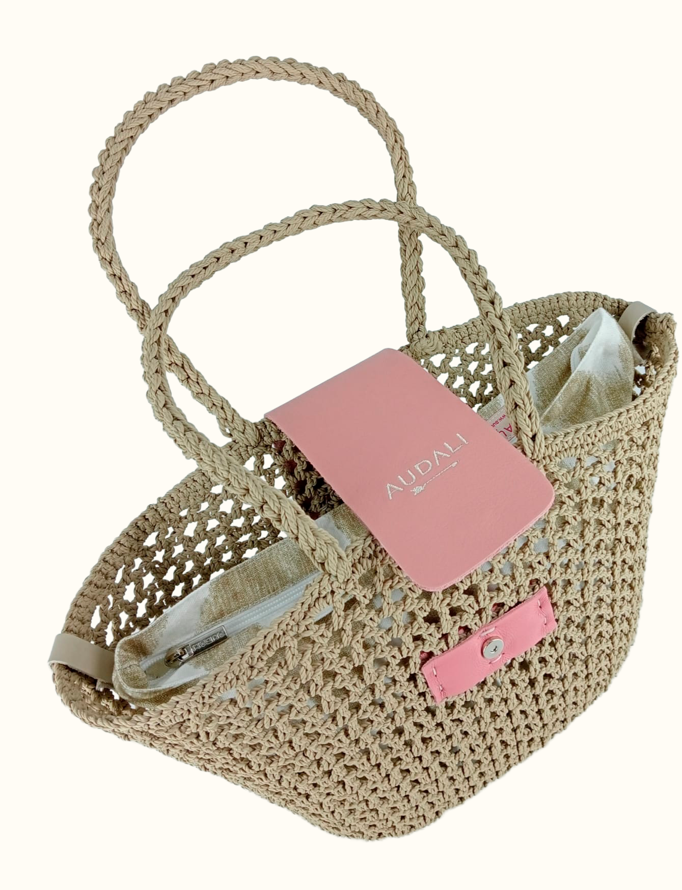 Bolso cesta de croché con solapa tauphé - Audali