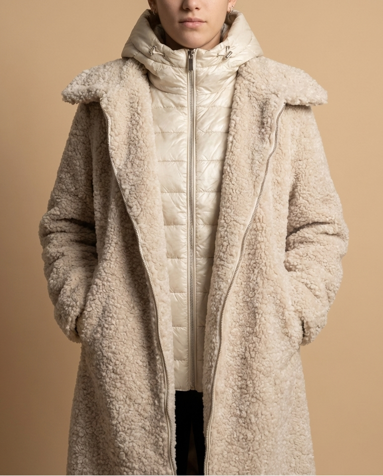 Abrigo de Borrego Con Capucha