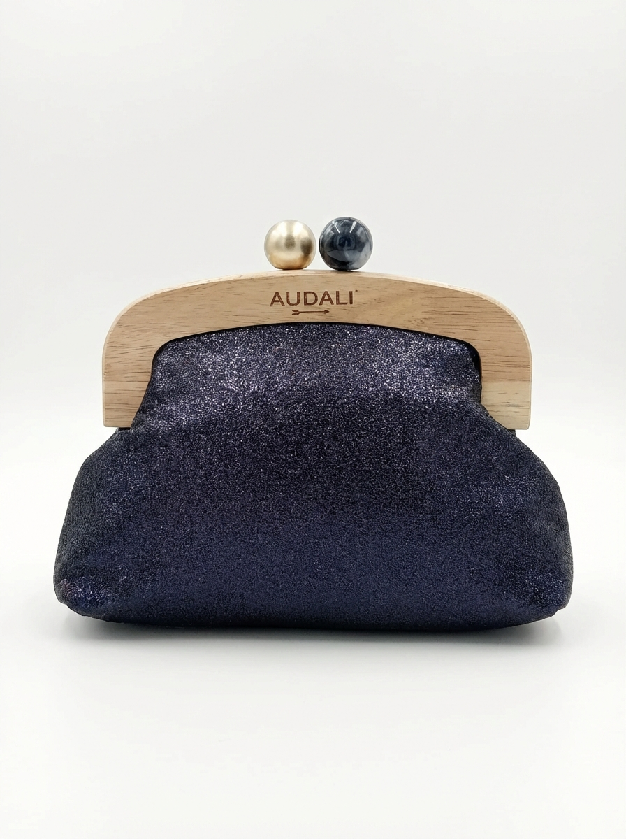 Bolso Metalizado Cierre Madera - Audali