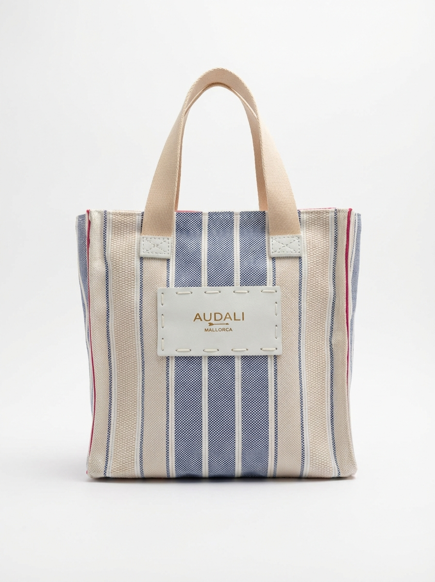 Bolso Tote Bag Mediano Tela Plots - Audali